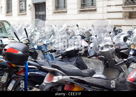 scooters for hire in Rome Italy Stock Photo