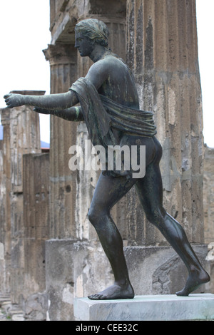 Statue of Apollo in Temple of Apollo Pompeii Italy Stock Photo