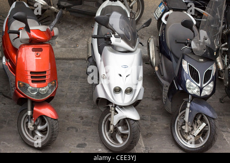 scooters for hire in Rome Italy Stock Photo