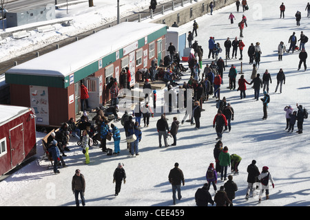 Ottawa skateway skate rental hut Stock Photo