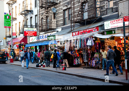 Mulberry Street, Little Italy, New York City street scene Stock Photo