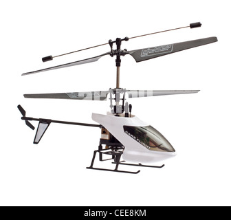 model of radio-controlled helicopter isolated on a white background Stock Photo