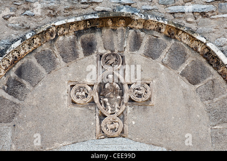 Arles-sur-Tech (Arles de Tec), Abtei Sainte-Marie, Ostfassade Stock Photo