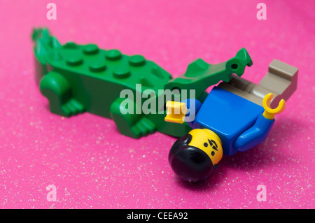 Lego man-eating crocodile Stock Photo