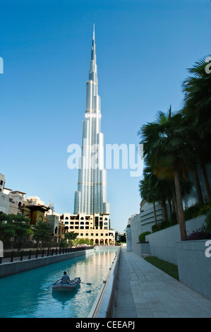 Burj Khalifa is a tallest building in the world, at 828m. Located on Downtown Dubai, Sheikh Zayed Road.