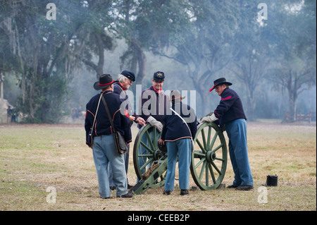 The Battle of Townsend's Plantation in Mount Dora, Florida. A Civil War Reenactment in Mount Dora, Florida. Stock Photo