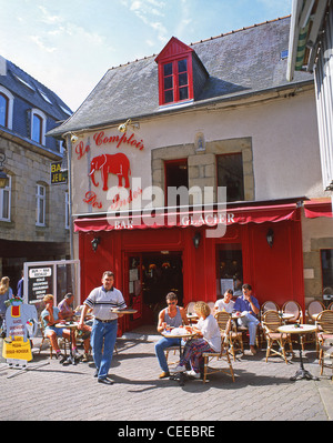 Le Comptoir des Indes restaurant, Rue des Augustins, Lannion (Lannuon), Côtes-d'Armor, Brittany, France Stock Photo