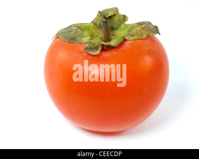 Ripe persimmons isolated on white background . Stock Photo