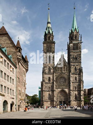 Nürnberg, St. Lorenz, Lorenzkirche, Westfassade Stock Photo