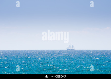 The schooner Atlantic sailing in the ionian sea, Italy Stock Photo