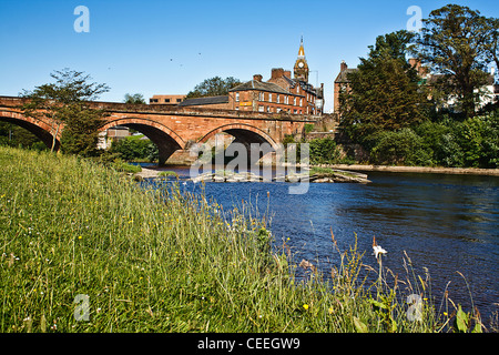 The River Annan, Annan Bridge and Town Hall, Dumfries and Galloway