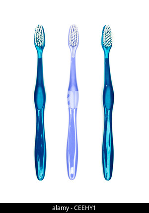 Toothbrushes on white background Stock Photo