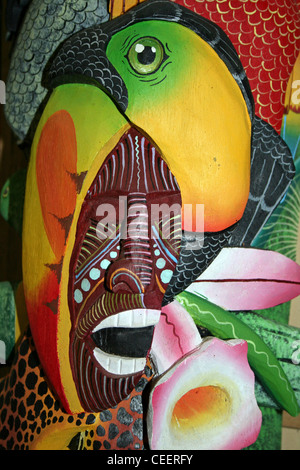 Costa Rica Boruca Indian Plaque With Toucan Stock Photo