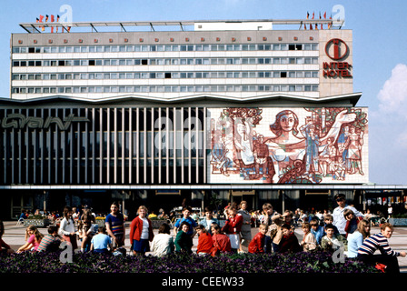Dresden 1973: Inter Hotel Newa in the Prague street. Stock Photo