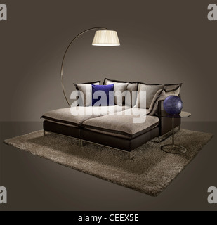 Day bed lamp side table Stock Photo