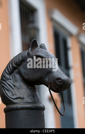 Iron Horse post of French Quarter New Orleans Stock Photo