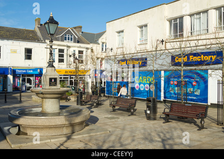 Camborne town centre Commercial Square, Cornwall England UK. Stock Photo