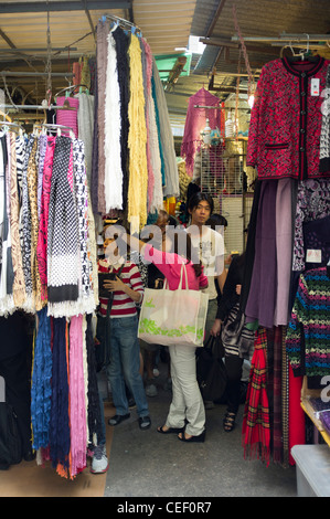 dh Jardines Bazaar CAUSEWAY BAY HONG KONG Chinese women street market stalls clothes people china Stock Photo