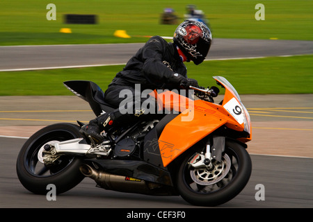 A photograph of a KTM RC8 Motorcycle on a track day Stock Photo