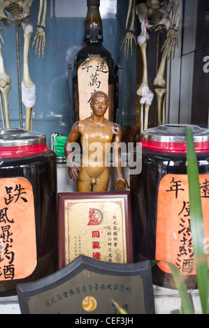 dh  MONG KOK HONG KONG Chinese Acupuncture doll model in acupuncturist shop window china Stock Photo