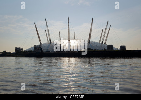 Milleniun Dome on the River Thames, taken from a boat on the Thames Stock Photo