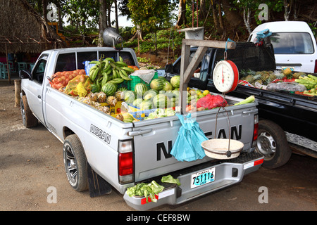 Truck delivering fresh fruit in Santa Catalina, Veraguas Province , Panama Stock Photo
