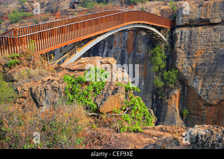 Bridge over the canyon at the Bourkes Luck potholes in the Blyde river, Mpumalanga, South Africa Stock Photo