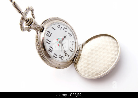 Vintage Pocket Watch isolated on white background Stock Photo