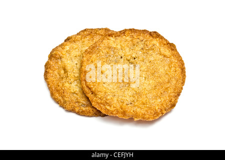 Two crackers isolated on white background Stock Photo