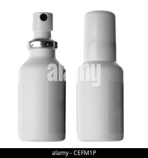 Spray cans with drug isolated over white background Stock Photo