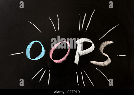 Chalk drawing - OOPS Stock Photo