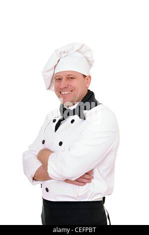 smiling man cook isolated on white background Stock Photo
