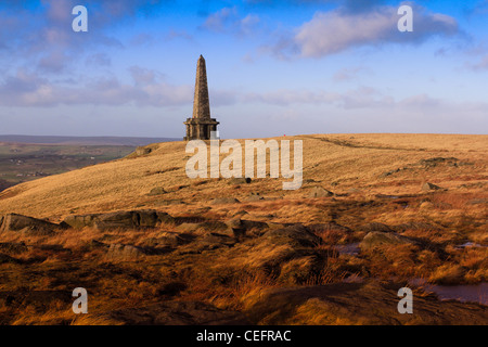 Stoodley Pike on the Pennine Way above Hebden Bridge in Calderdale Stock Photo