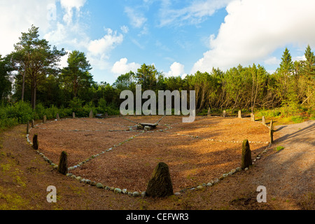 Old Stone Circle at Sola from the early Iron Age or earliner. Stone Circle is probably one of the most peculiar stone circles. Stock Photo