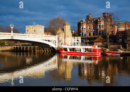York City River Cruise Boats Moored On The River Ouse With The York City River Cruise Boats Moored On The River Ouse With The