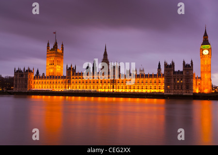 Houses of Parliament and River Thames, London, England, UK, Europe Stock Photo