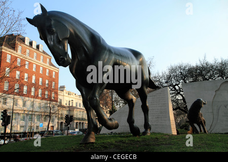 Animals in War memorial, London Stock Photo