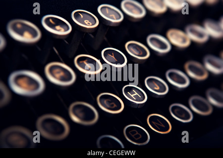 Close-up picture of a keyboard from a vintage typewriter Stock Photo