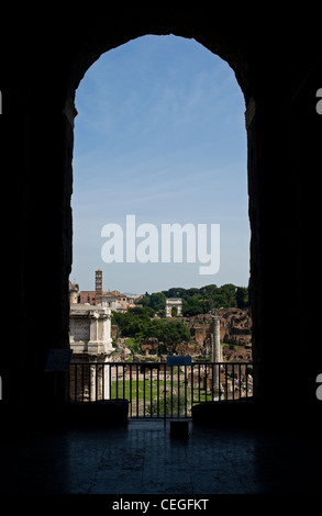 Roman Forum view from Capitoline Hill, Rome, Latium, Italy Stock Photo