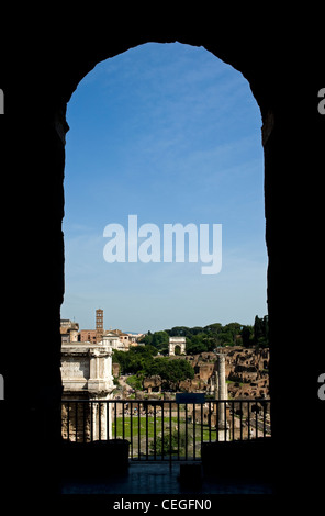 Roman Forum view from Capitoline Hill, Rome, Latium, Italy Stock Photo