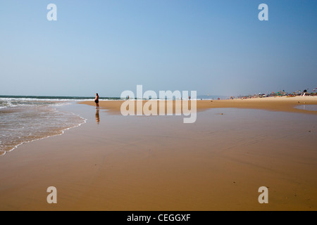 Coastal erosion at Sinquerim, Goa, India. Stock Photo