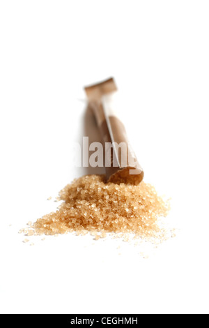 Cane sugar isolated on white Stock Photo