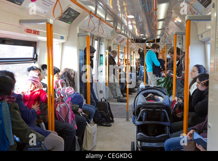 London Overground Train Interior Stock Photo