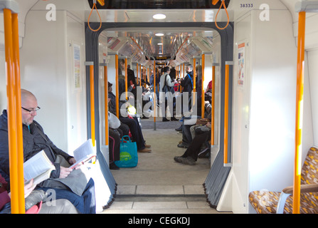 London Overground Train Interior Stock Photo