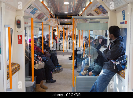 London Overground Train Interior Stock Photo