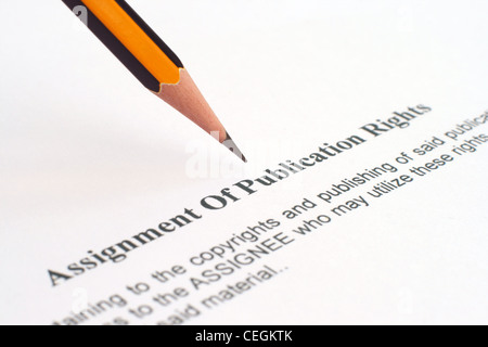 assignment of publication rights Stock Photo