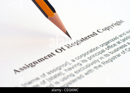 assignment of registered copyright Stock Photo