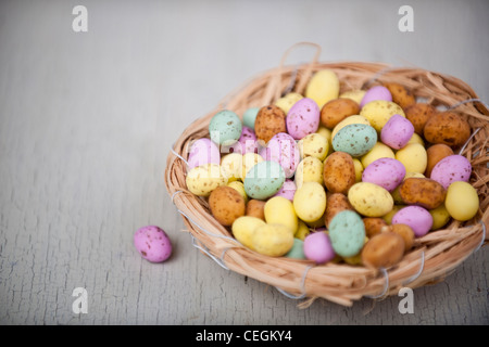 Candy Coated Chocolate Easter Eggs Stock Photo