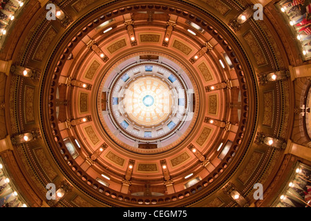 Rotunda and dome of the Michigan State Capitol Building, Lansing, Michigan, USA Stock Photo