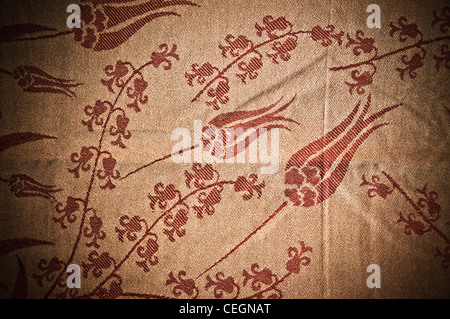 Detail from Turkish fabric with traditional floral designs Stock Photo